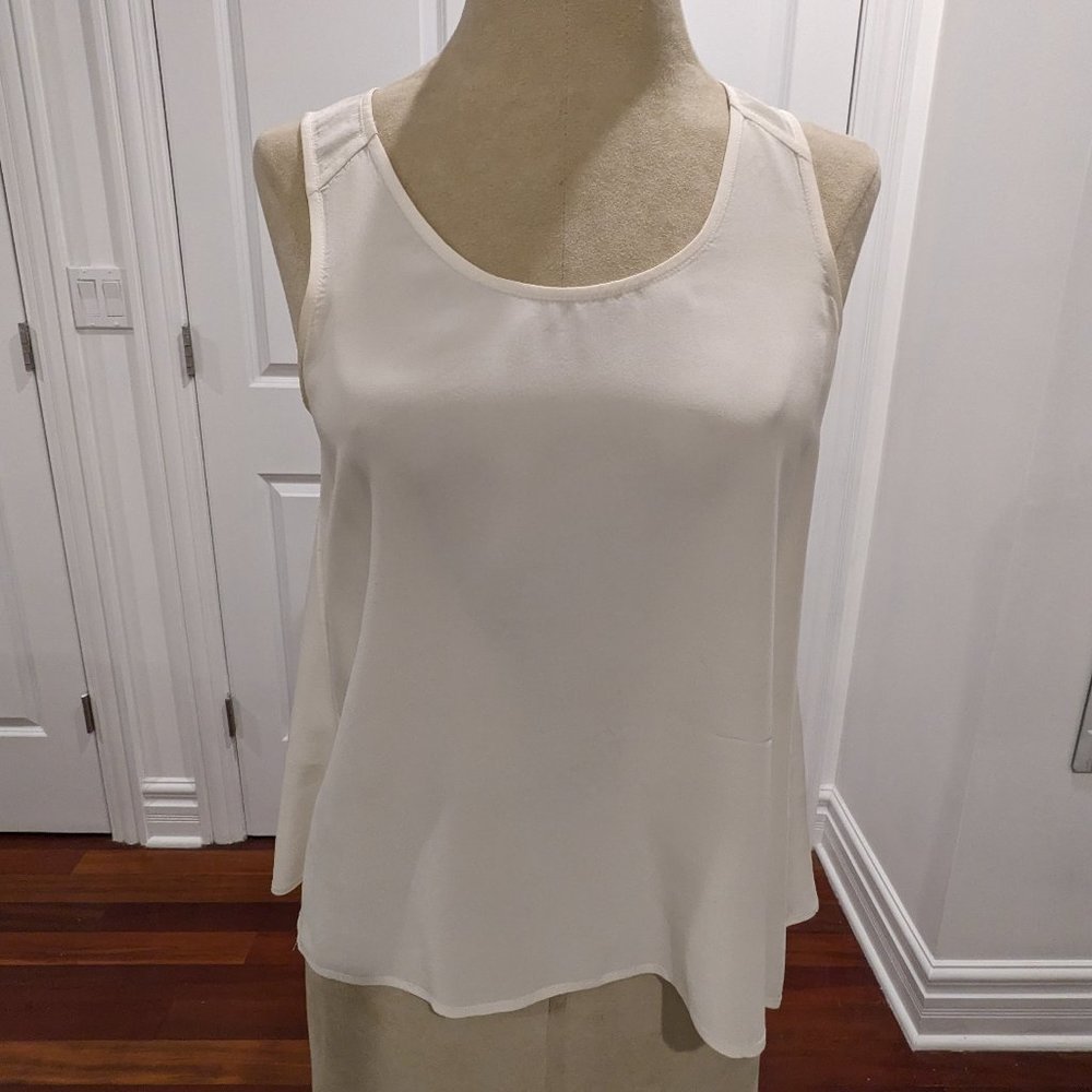 Everlane White Sleeveless Silk Top Size Small